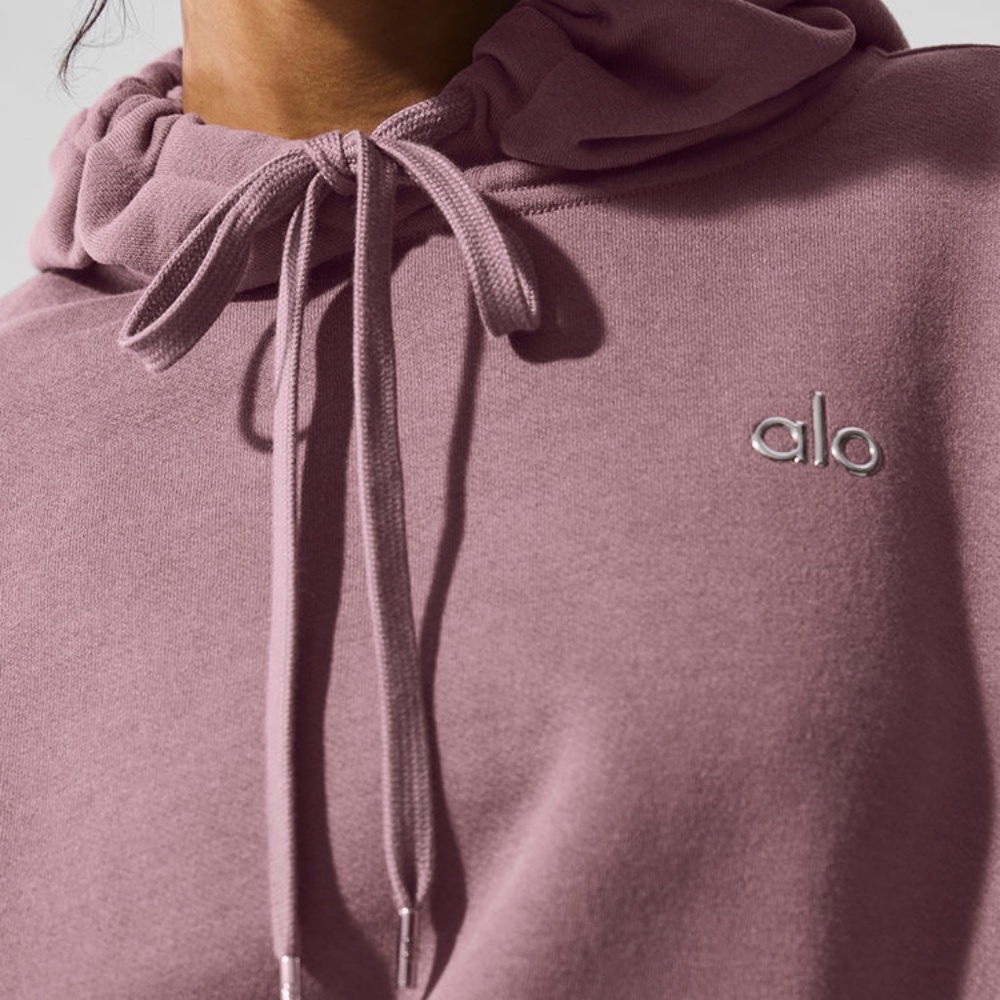 Alo Yoga Accolade Hoodie – Smokey Quartz – XS